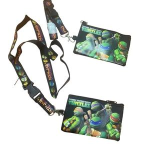 Nickelodeon Ninja Turtles (Set of 2) Lanyard ID Badge Key Chain Holder Wallet